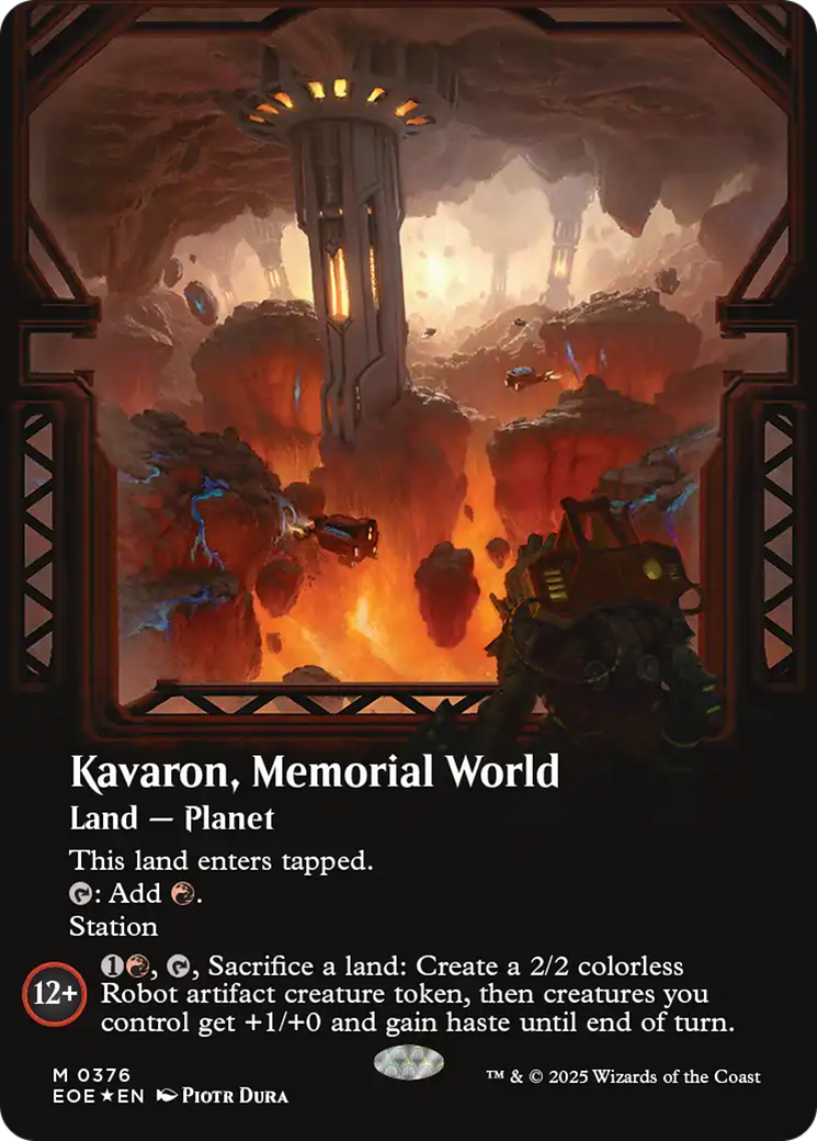 Kavaron, Memorial world (Borderless) (Galaxy Foil) [Edge of Eternities] | Empire Gaming NC
