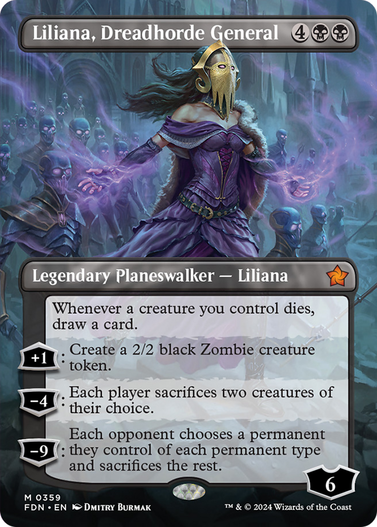 Liliana, Dreadhorde General (Borderless) [Foundations] | Empire Gaming NC