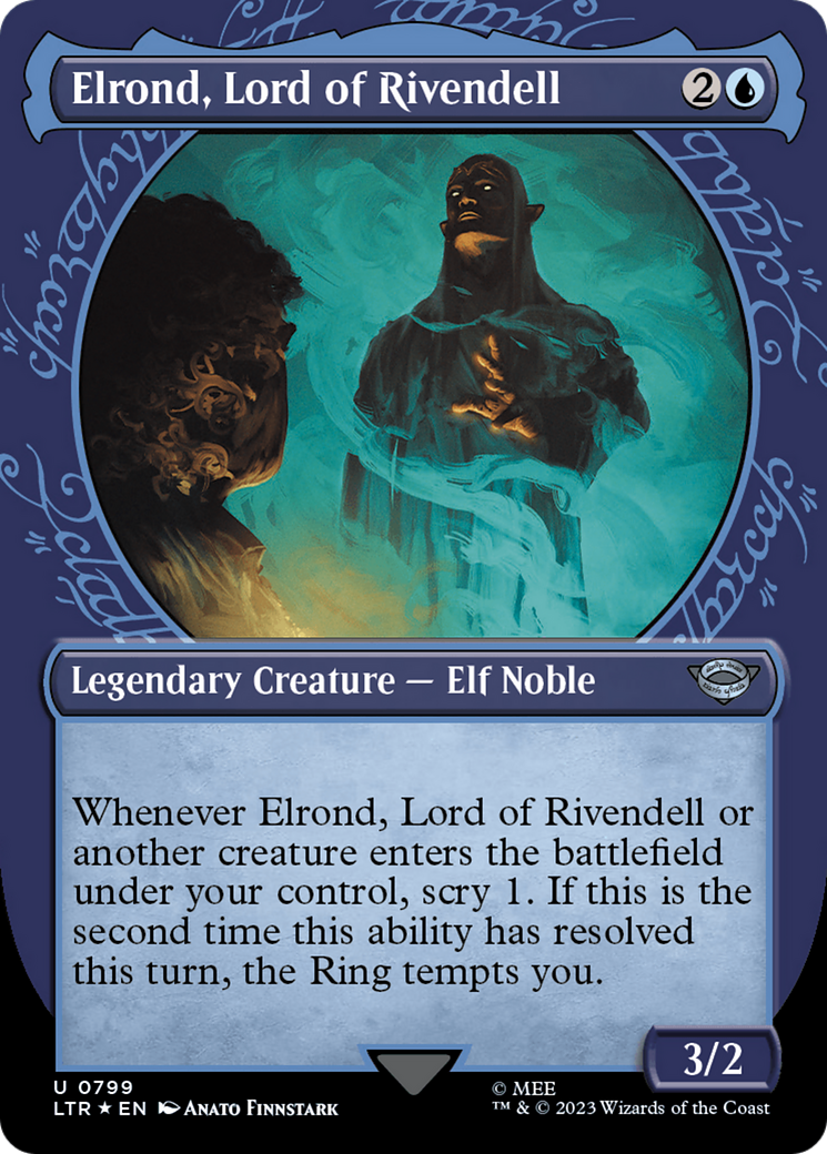 Elrond, Lord of Rivendell (Showcase) (Surge Foil) [The Lord of the Rings: Tales of Middle-Earth] | Empire Gaming NC