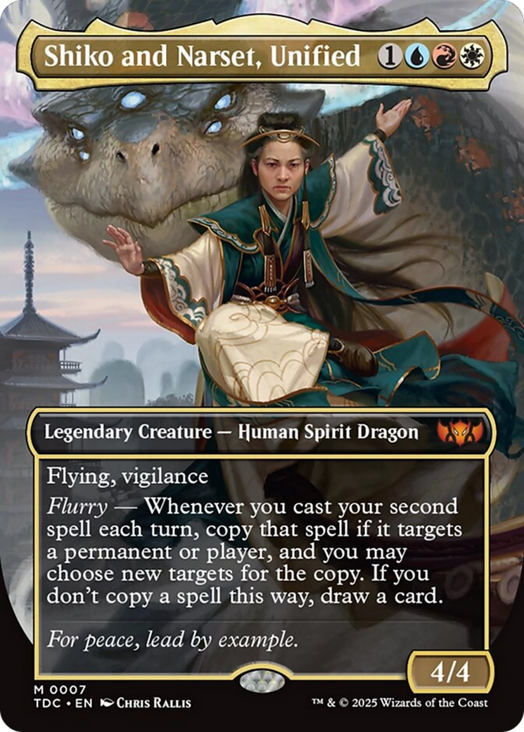 Shiko and Narset, Unified (Borderless) [Tarkir: Dragonstorm Commander] | Empire Gaming NC