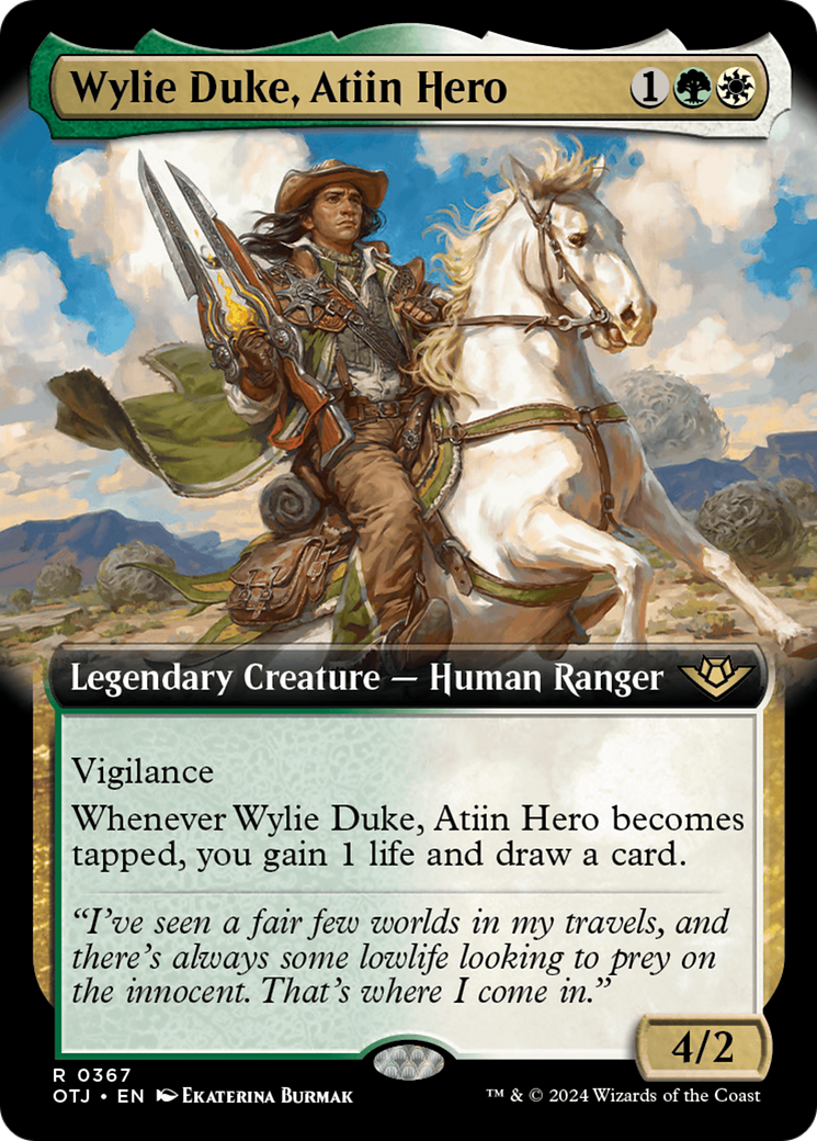 Wylie Duke, Atiin Hero (Extended Art) [Outlaws of Thunder Junction] | Empire Gaming NC