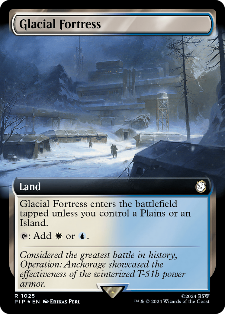 Glacial Fortress (Extended Art) (Surge Foil) [Fallout] | Empire Gaming NC