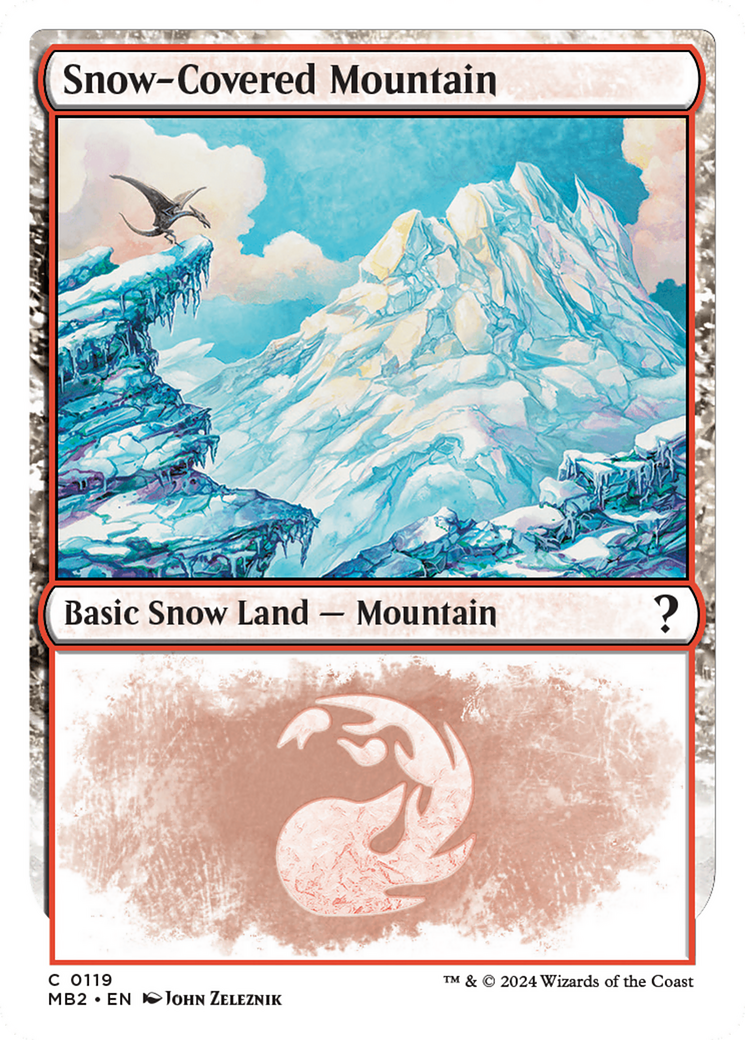 Snow-Covered Mountain (White Border) [Mystery Booster 2] | Empire Gaming NC