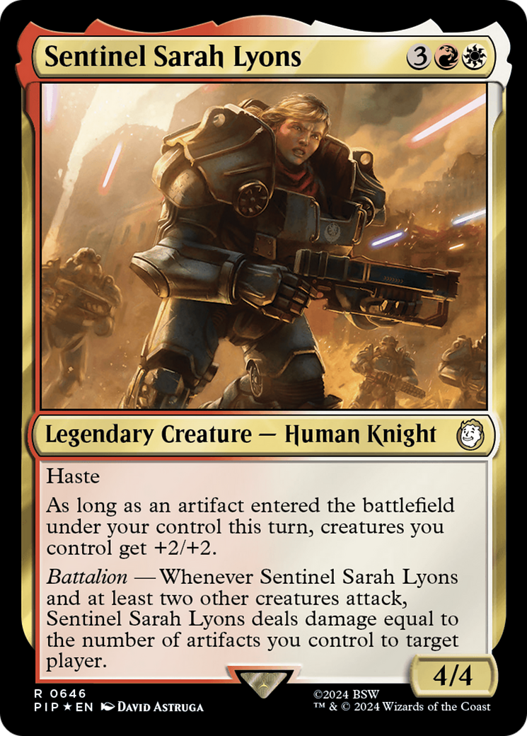 Sentinel Sarah Lyons (Surge Foil) [Fallout] | Empire Gaming NC