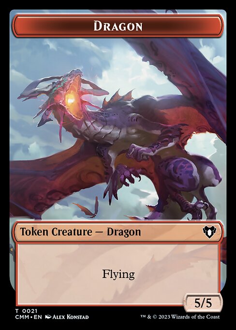 Human Soldier // Dragon (0021) Double-Sided Token [Commander Masters Tokens] | Empire Gaming NC