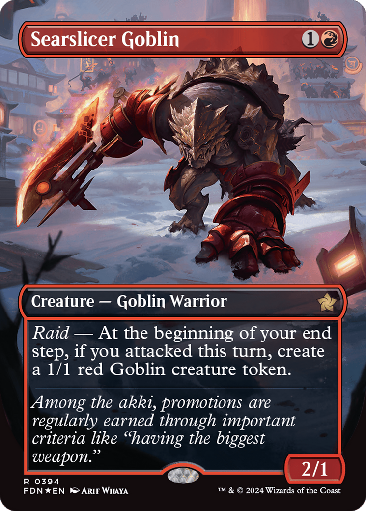 Searslicer Goblin (Borderless) (Mana Foil) [Foundations] | Empire Gaming NC