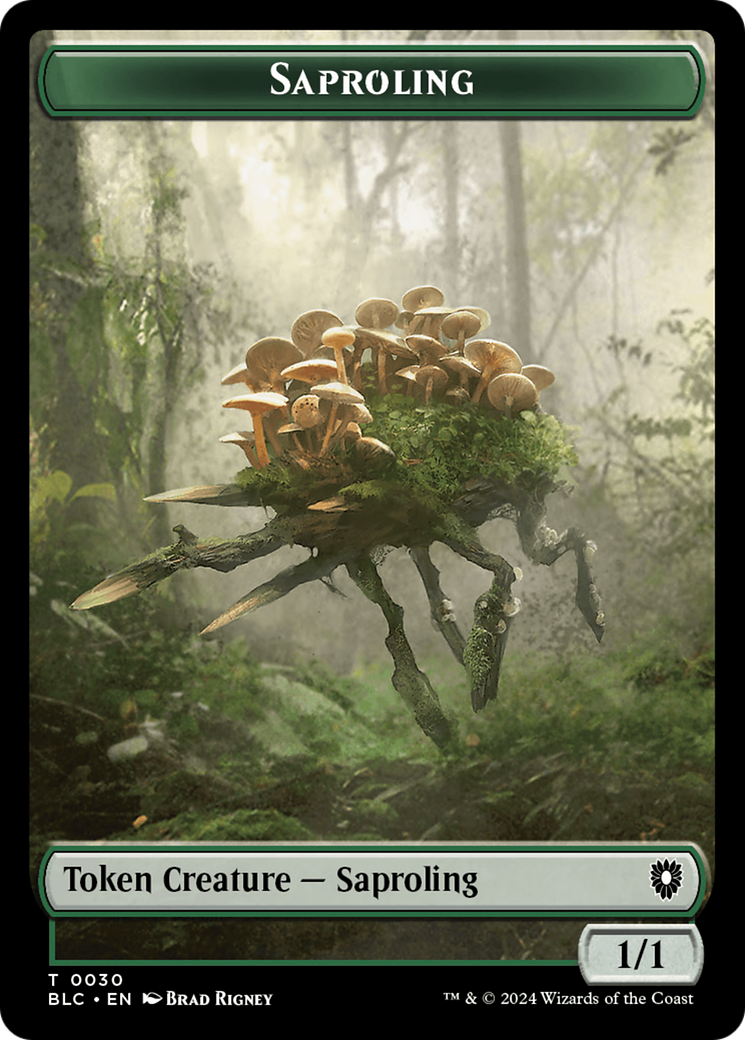 Saproling // Treasure Double-Sided Token [Bloomburrow Commander Tokens] | Empire Gaming NC