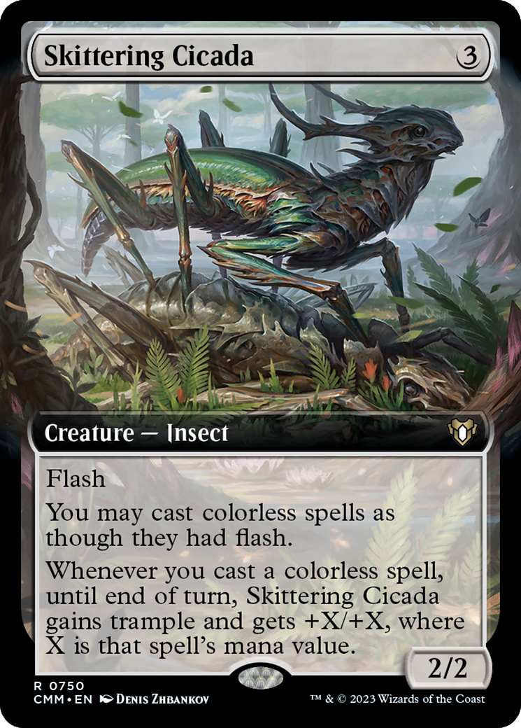 Skittering Cicada (Extended Art) [Commander Masters] | Empire Gaming NC