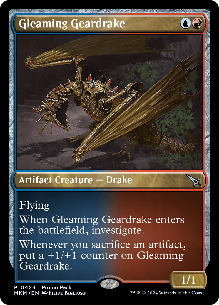 Gleaming Geardrake (Promo Pack) [Murders at Karlov Manor Promos] | Empire Gaming NC