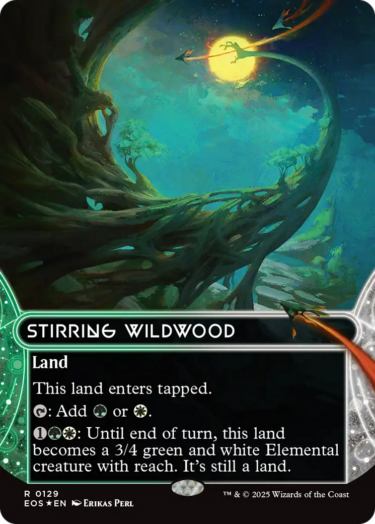 Stirring Wildwood (0129) (Borderless) (Galaxy Foil) [Edge of Eternities: Stellar Sights] | Empire Gaming NC