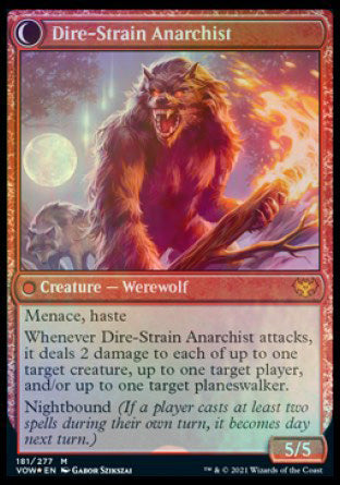 Volatile Arsonist // Dire-Strain Anarchist [Innistrad: Crimson Vow Prerelease Promos] | Empire Gaming NC