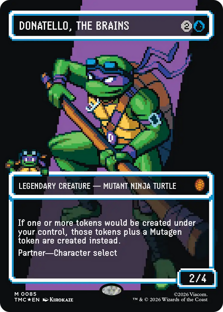 Donatello, the Brains (0085) (Borderless) (Surge Foil) [Teenage Mutant Ninja Turtles Commander] | Empire Gaming NC