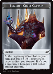Robot // Emblem - Tezzeret, Cruel Captain Double-Sided Token [Edge of Eternities Tokens] | Empire Gaming NC