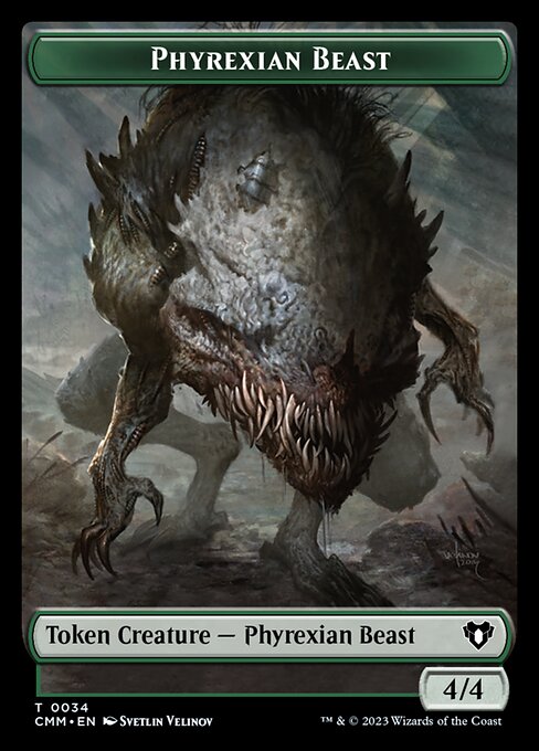 Elemental (0024) // Phyrexian Beast Double-Sided Token [Commander Masters Tokens] | Empire Gaming NC