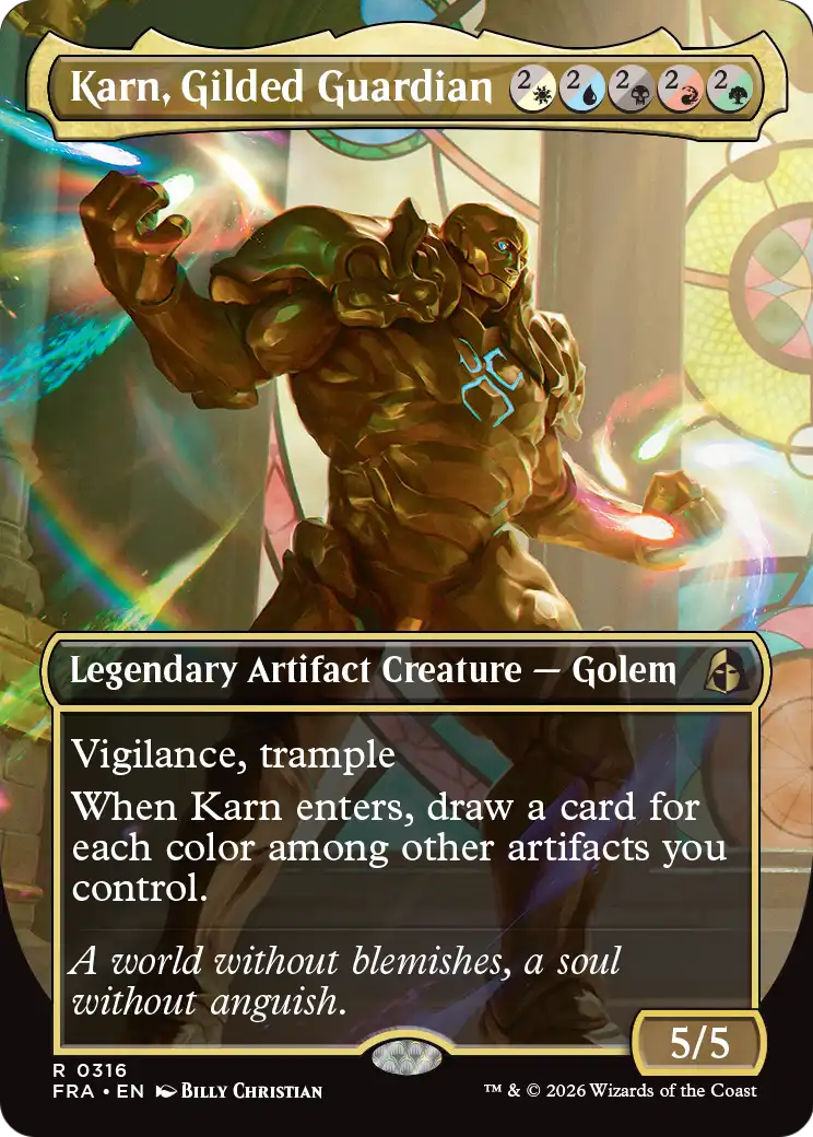 Karn, Gilded Guardian (Borderless) [Reality Fracture] | Empire Gaming NC