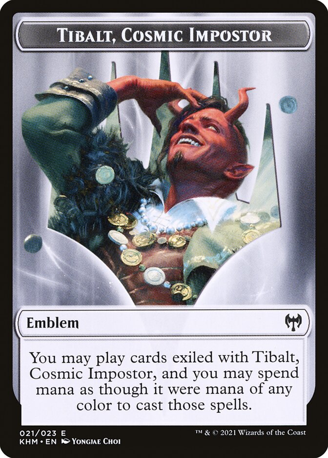 Treasure // Tibalt, Cosmic Impostor Emblem Double-Sided Token [Kaldheim Tokens] | Empire Gaming NC