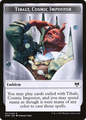 Elf Warrior // Tibalt, Cosmic Impostor Emblem Double-Sided Token [Kaldheim Tokens] | Empire Gaming NC