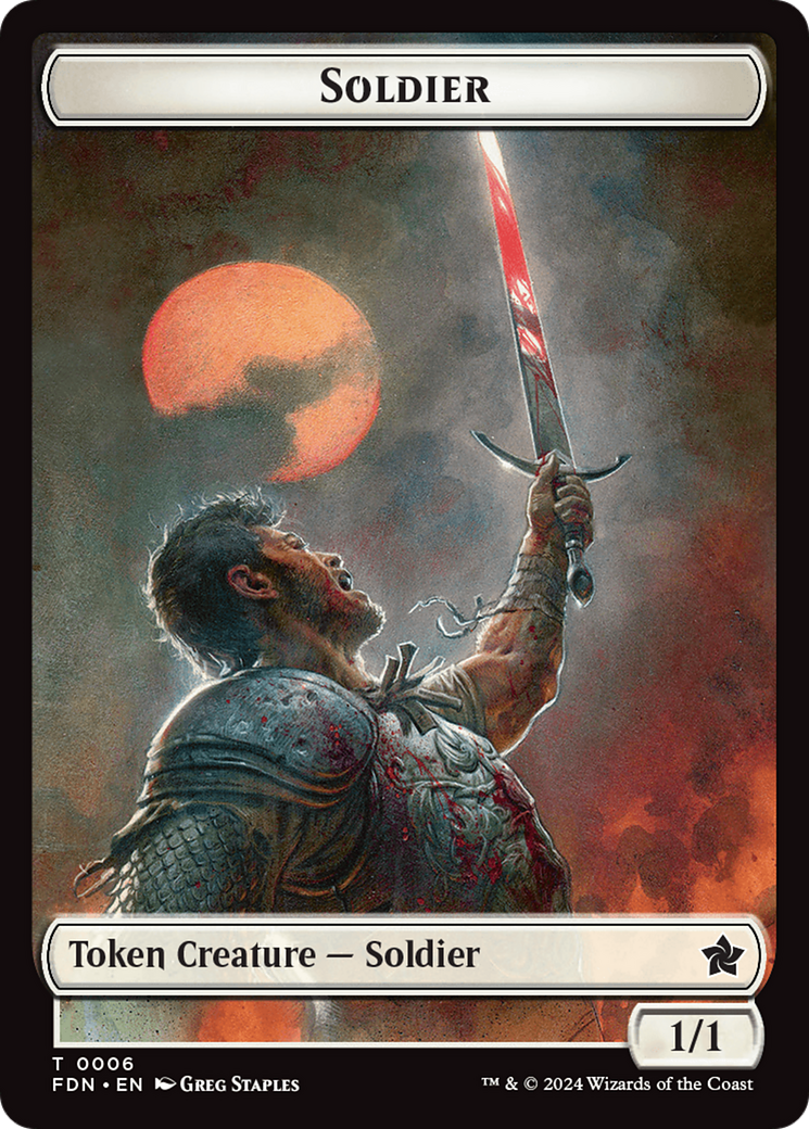 Rabbit // Soldier Double-Sided Token [Foundations Tokens] | Empire Gaming NC