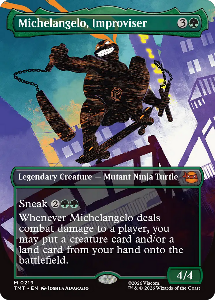 Michelangelo, Improviser (Borderless) [Teenage Mutant Ninja Turtles] | Empire Gaming NC
