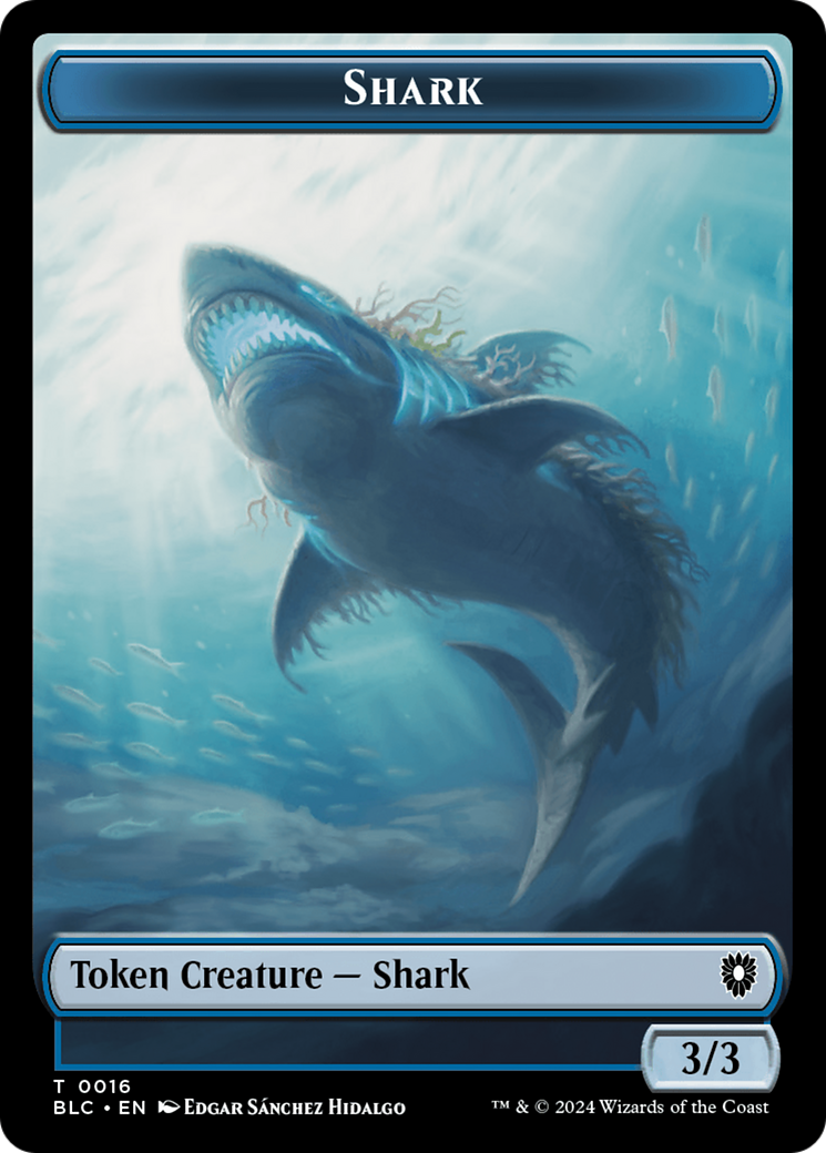 Elemental // Shark Double-Sided Token [Bloomburrow Commander Tokens] | Empire Gaming NC