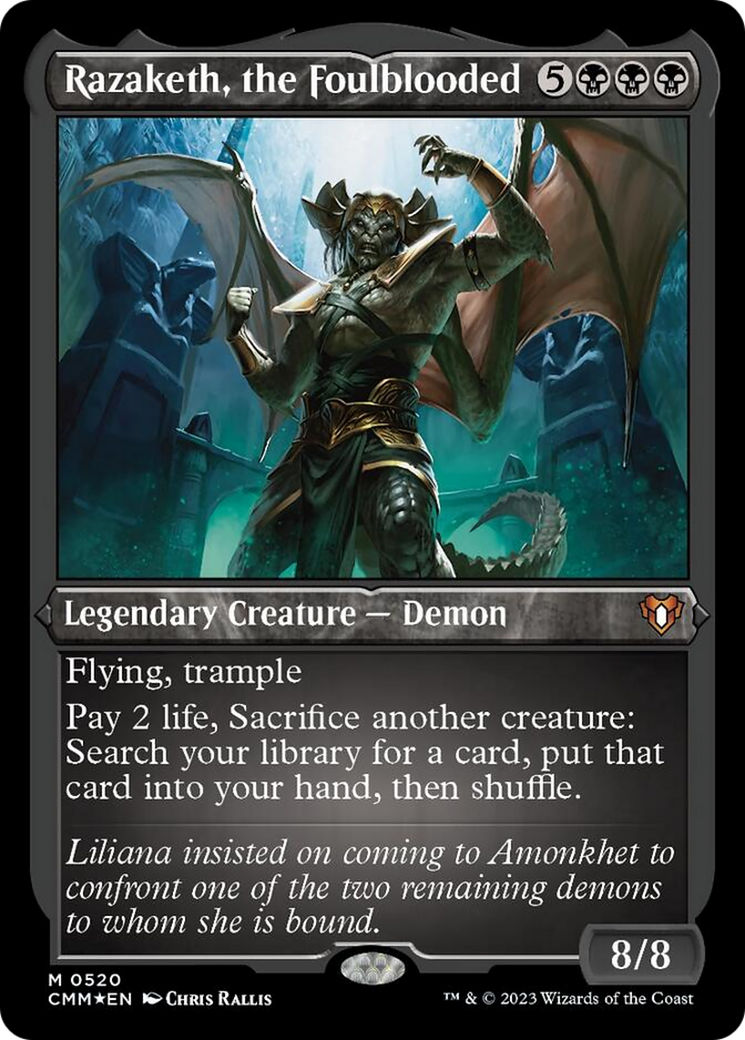 Razaketh, the Foulblooded (Foil Etched) [Commander Masters] | Empire Gaming NC