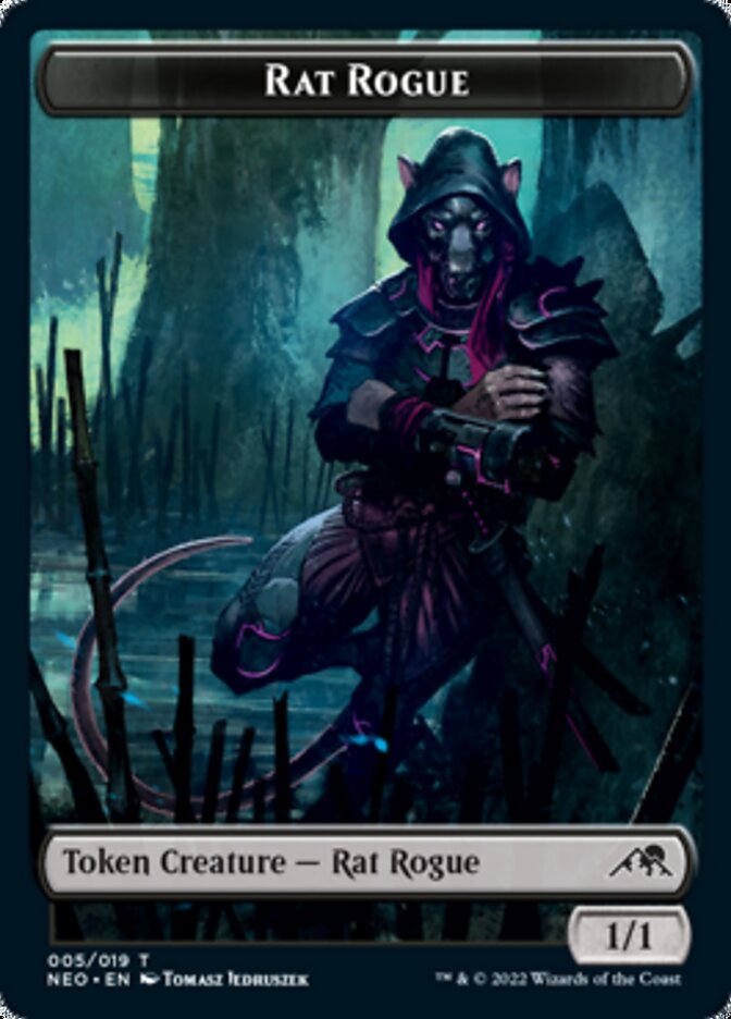 Samurai // Rat Rogue Double-sided Token [Kamigawa: Neon Dynasty Tokens] | Empire Gaming NC