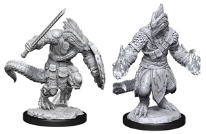 Nolzur's Marvelous Unpainted Minis: W15 Lizardfolk Barbarian and Cleric | Empire Gaming NC