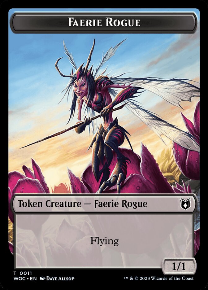 Faerie Rogue // Faerie (0011) Double-Sided Token [Wilds of Eldraine Commander Tokens] | Empire Gaming NC