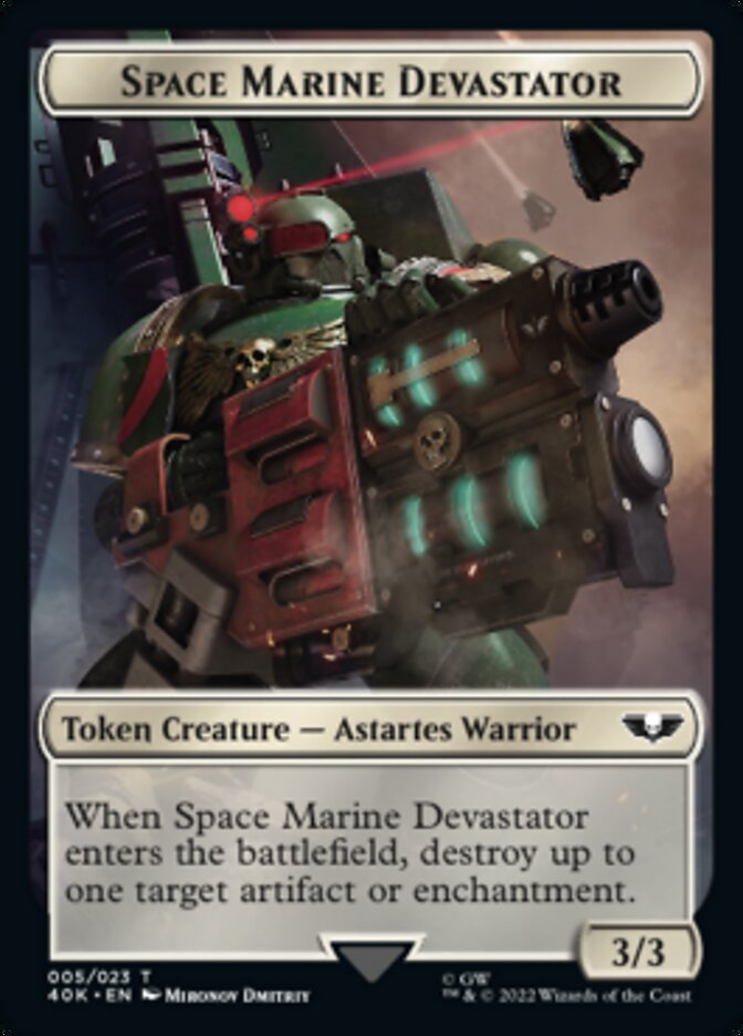 Soldier (002) // Space Marine Devastator Double-sided Token [Universes Beyond: Warhammer 40,000 Tokens] | Empire Gaming NC