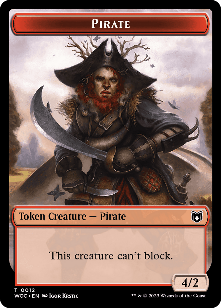 Pirate // Human Double-Sided Token [Wilds of Eldraine Commander Tokens] | Empire Gaming NC