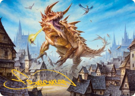 Tarrasque Art Card (Gold-Stamped Signature) [Dungeons & Dragons: Adventures in the Forgotten Realms Art Series] | Empire Gaming NC