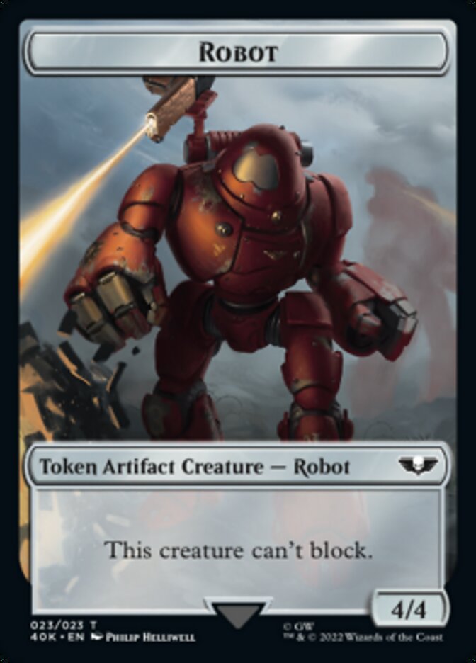 Astartes Warrior // Robot Double-sided Token (Surge Foil) [Universes Beyond: Warhammer 40,000 Tokens] | Empire Gaming NC