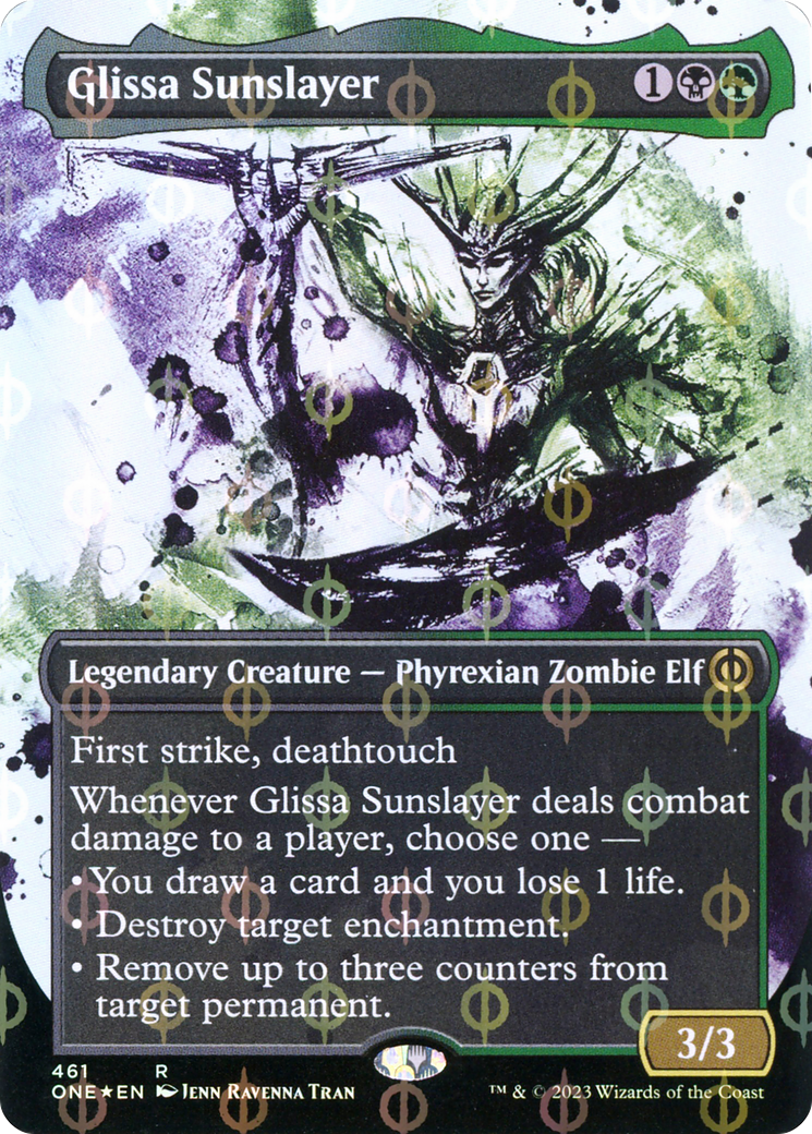 Glissa Sunslayer (Borderless Ichor Step-and-Compleat Foil) [Phyrexia: All Will Be One] | Empire Gaming NC