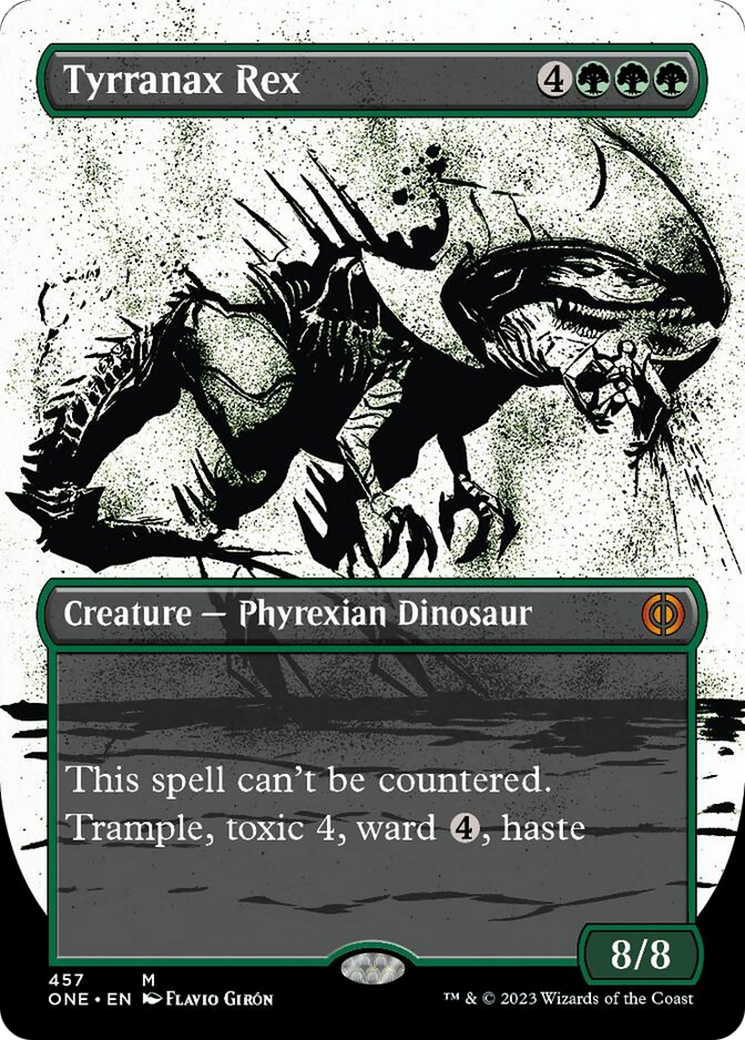 Tyrranax Rex (Borderless Ichor Step-and-Compleat Foil) [Phyrexia: All Will Be One] | Empire Gaming NC