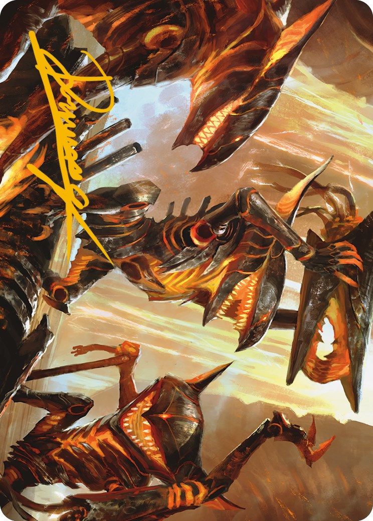 Gleeful Demolition Art Card (Gold-Stamped Signature) [Phyrexia: All Will Be One Art Series] | Empire Gaming NC