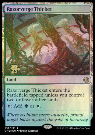Razorverge Thicket [Phyrexia: All Will Be One Prerelease Promos] | Empire Gaming NC