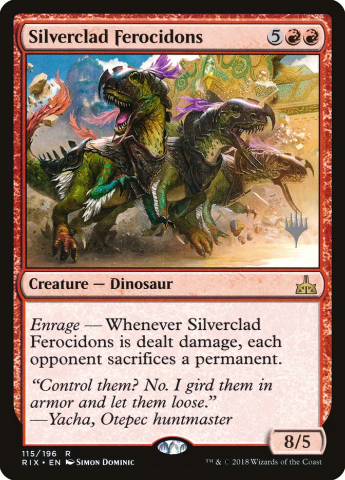 Silverclad Ferocidons [Rivals of Ixalan Promos] | Empire Gaming NC