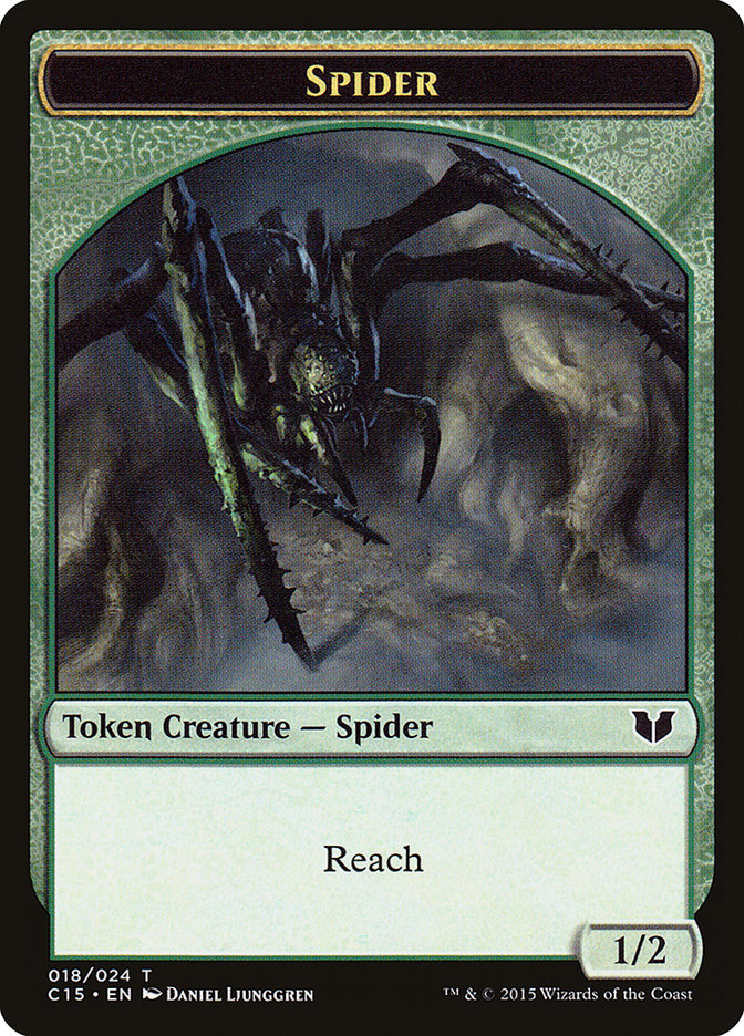 Saproling // Spider Double-Sided Token [Commander 2015 Tokens] | Empire Gaming NC