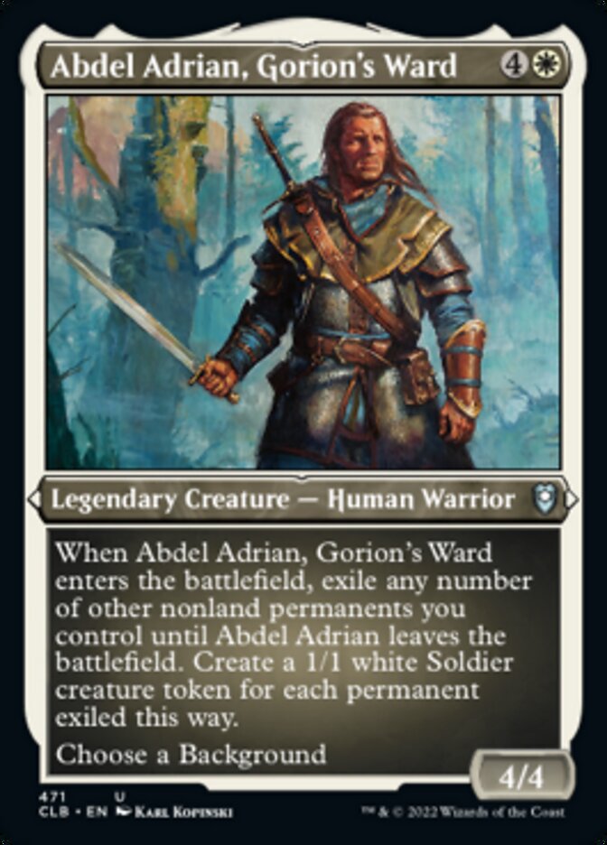 Abdel Adrian, Gorion's Ward (Foil Etched) [Commander Legends: Battle for Baldur's Gate] | Empire Gaming NC