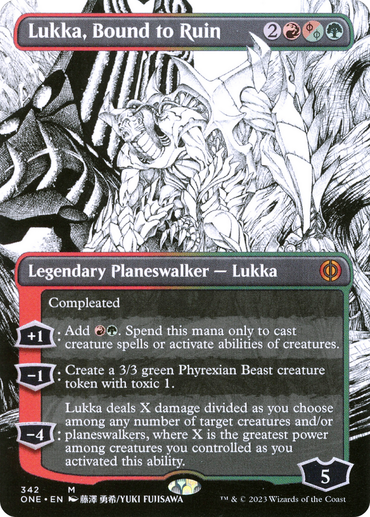 Lukka, Bound to Ruin (Borderless Manga) [Phyrexia: All Will Be One] | Empire Gaming NC