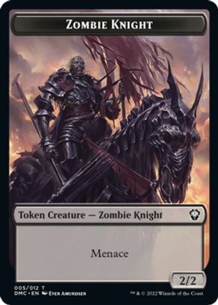 Zombie Knight // Knight Double-sided Token [Dominaria United Commander Tokens] | Empire Gaming NC