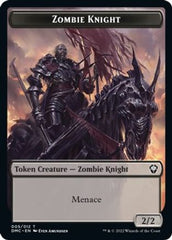 Zombie Knight // Goblin Double-sided Token [Dominaria United Commander Tokens] | Empire Gaming NC