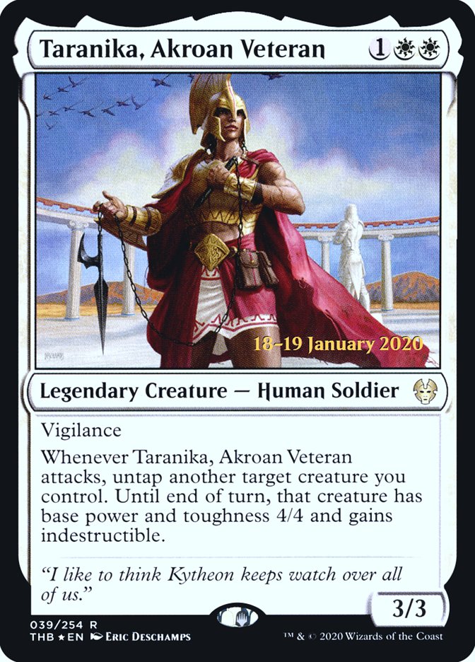 Taranika, Akroan Veteran [Theros Beyond Death Prerelease Promos] | Empire Gaming NC