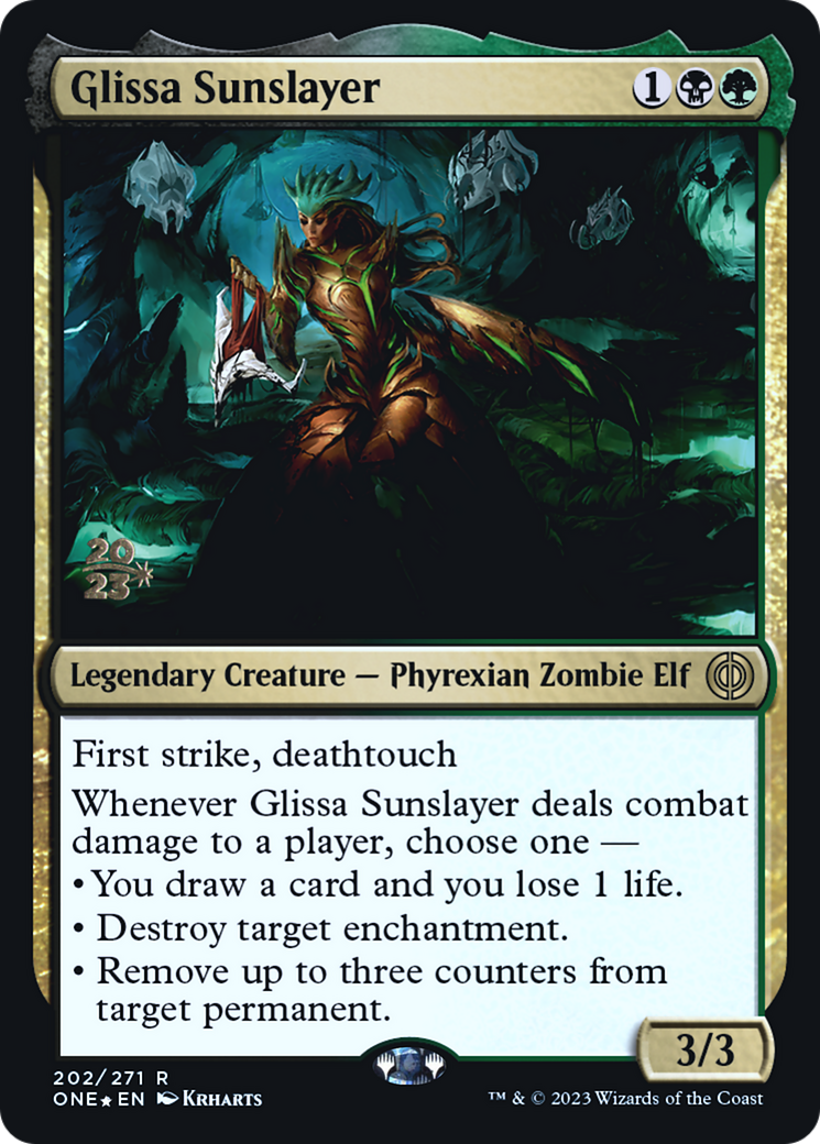 Glissa Sunslayer [Phyrexia: All Will Be One Prerelease Promos] | Empire Gaming NC