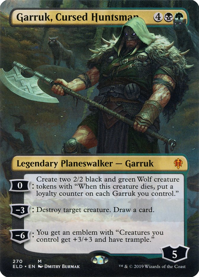 Garruk, Cursed Huntsman (Borderless) [Throne of Eldraine] | Empire Gaming NC