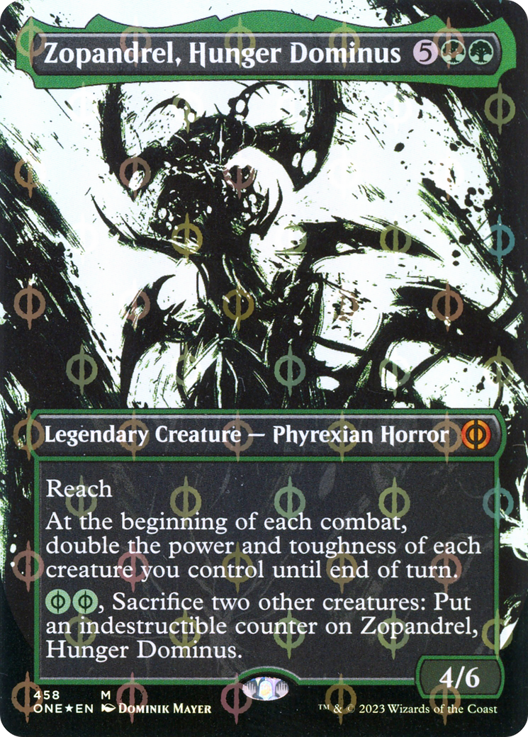 Zopandrel, Hunger Dominus (Borderless Ichor Step-and-Compleat Foil) [Phyrexia: All Will Be One] | Empire Gaming NC