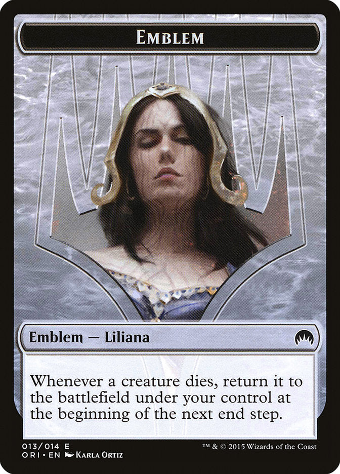 Liliana, Defiant Necromancer Emblem [Magic Origins Tokens] | Empire Gaming NC