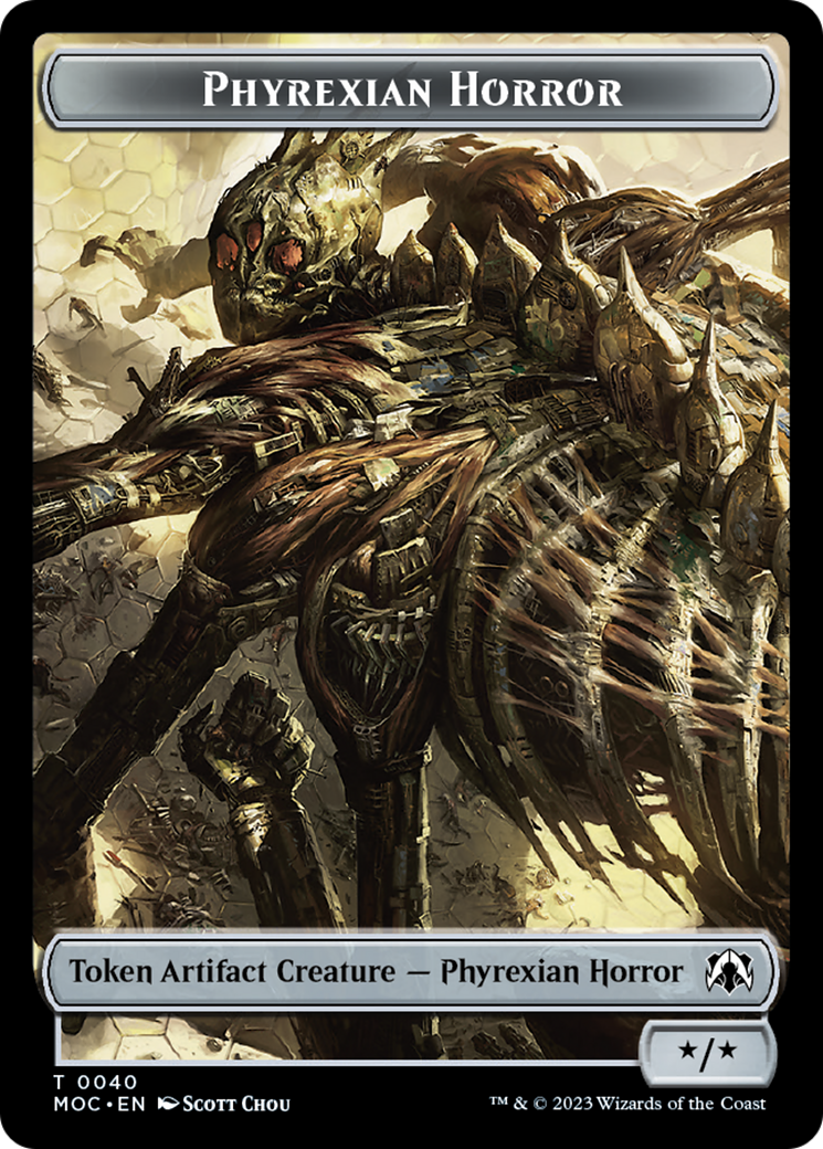 Phyrexian Golem // Phyrexian Horror Double-Sided Token [March of the Machine Commander Tokens] | Empire Gaming NC