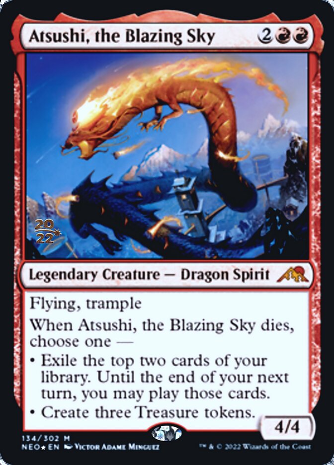 Atsushi, the Blazing Sky [Kamigawa: Neon Dynasty Prerelease Promos] | Empire Gaming NC