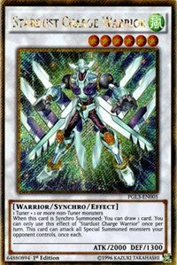 Stardust Charge Warrior [PGL3-EN005] Gold Secret Rare | Empire Gaming NC